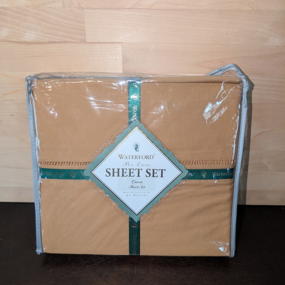 Waterford Tan Luxury Bedding Flat Sheet